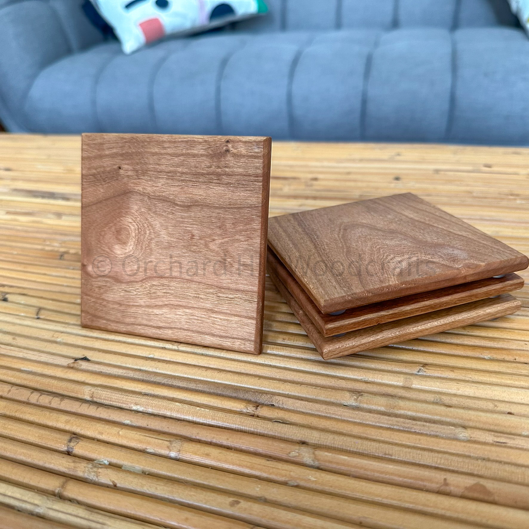 Solid walnut coasters