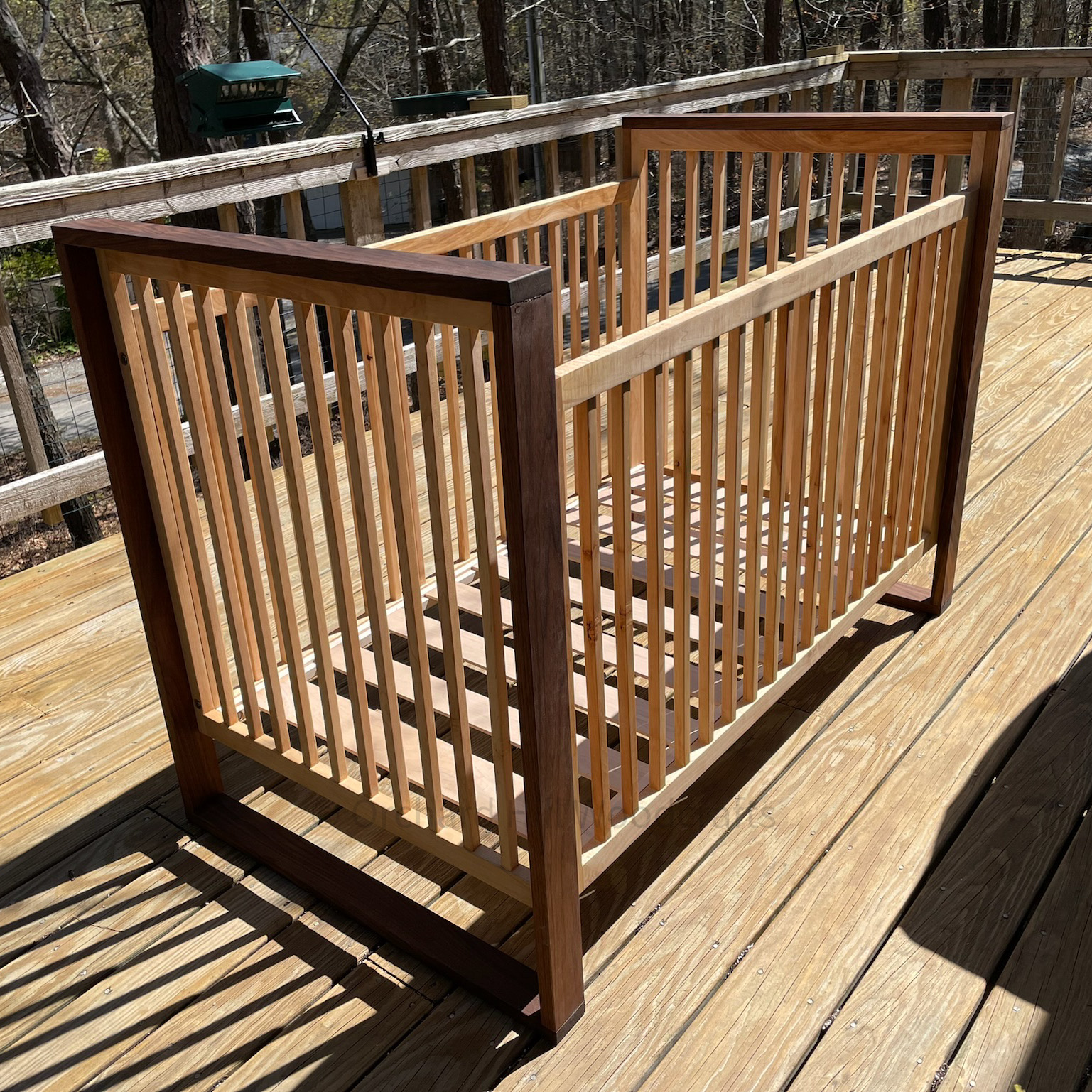Walnut and cherry crib